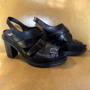 Dr Martens ADITA Bondage High Heels US8 UK6 EU39 Black Leather Docs